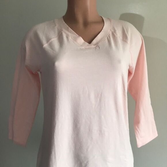 Isaac Mizrahi TRUE DENIM Slub Knit Back Pleat 3/4 Sleeve Top - Picture 4 of 8